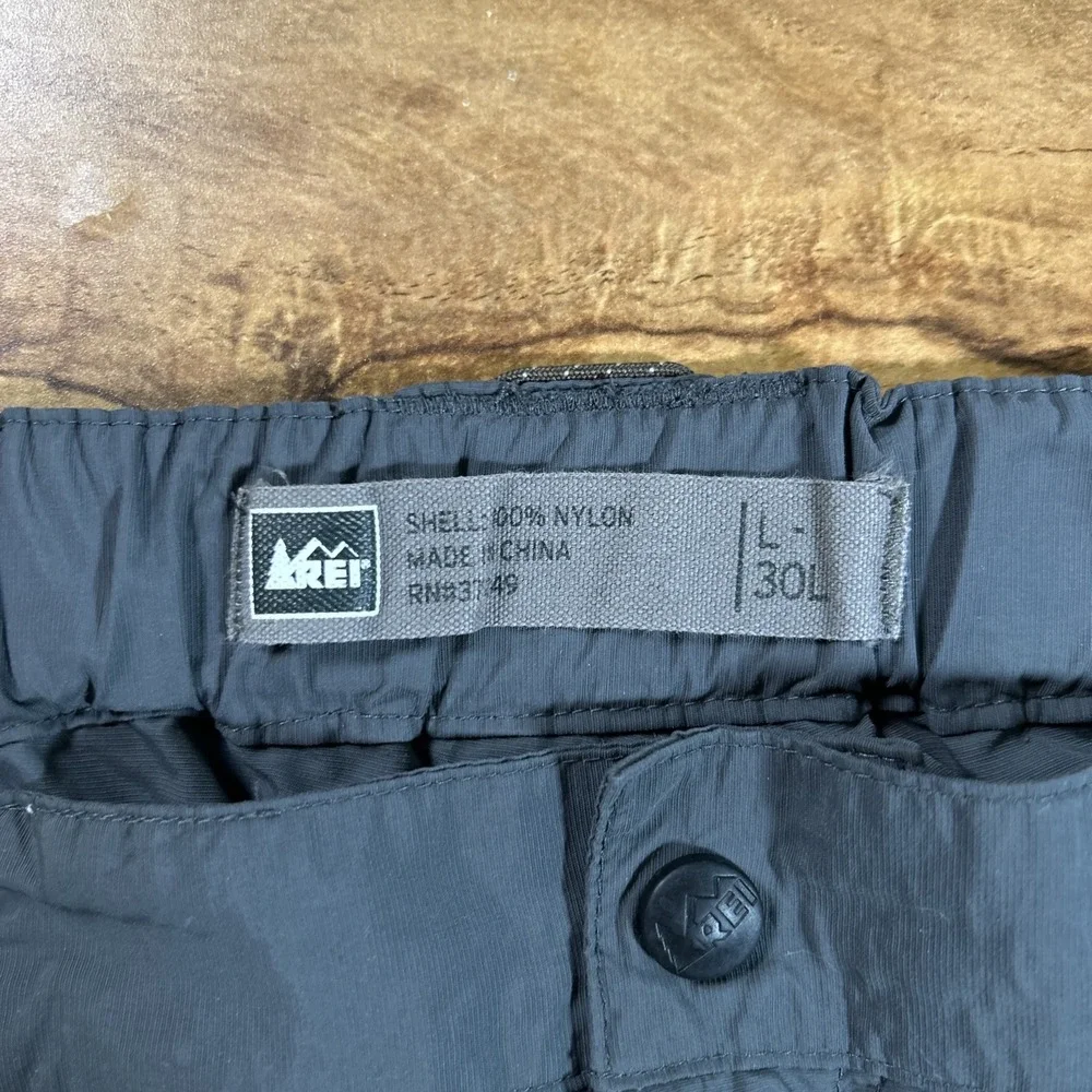 REI Cargo Pants Men's L 30x29 Gray Lightweight Nylon Hiking Outdoor Camping